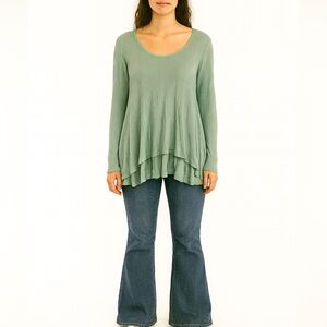 We The Free Size Medium Oversized Blue Thermal Top